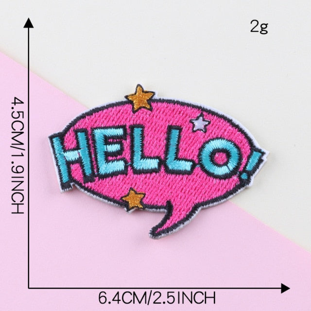 Comic Bubble 'Hello!' Embroidered Patch