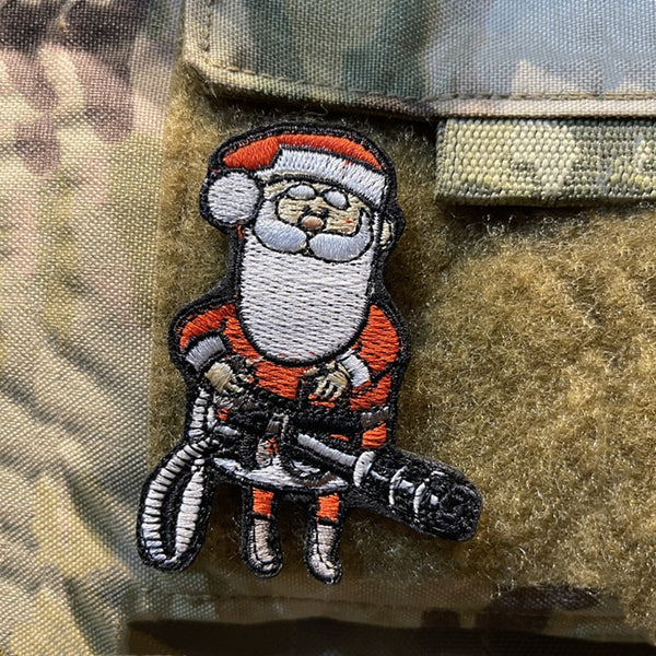 Chritmas 'Santa Claus | Minigun' Embroidered Velcro Patch