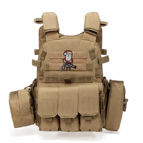 Chritmas 'Santa Claus | Minigun' Embroidered Velcro Patch