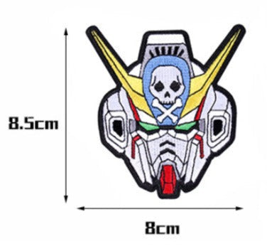 Mobile Suit Gundam 'Crossbone Head' Embroidered Velcro Patch