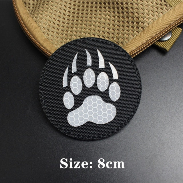 Bear Claw Embroidered Velcro Patch