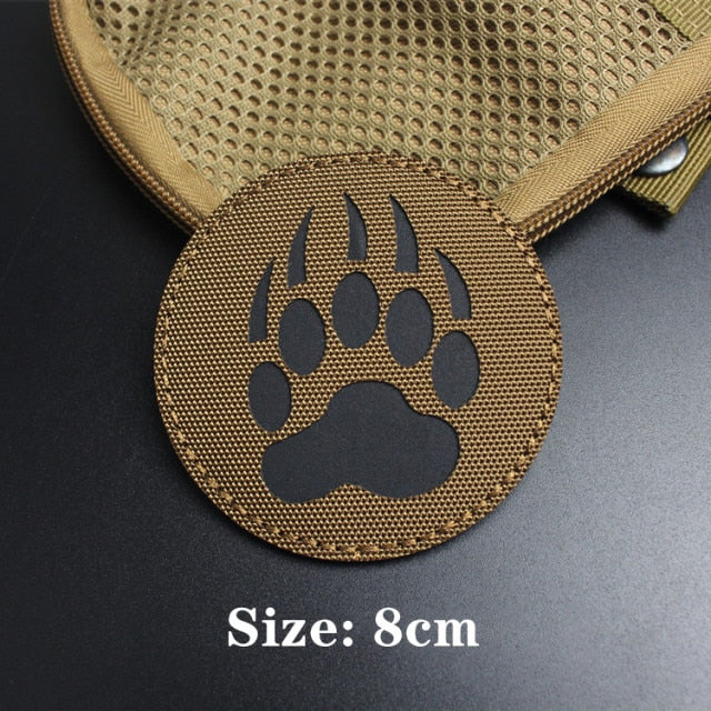 Bear Claw Embroidered Velcro Patch