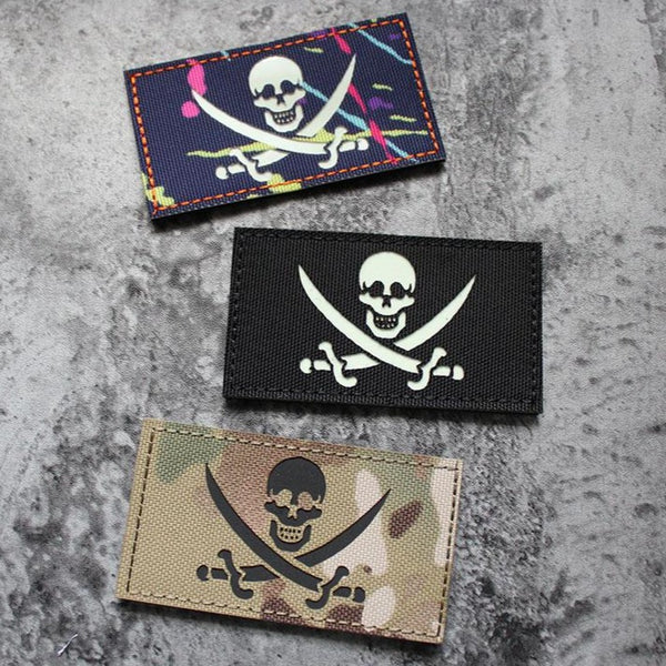 Pirate 'Skull Logo | Set' Embroidered Velcro Patch