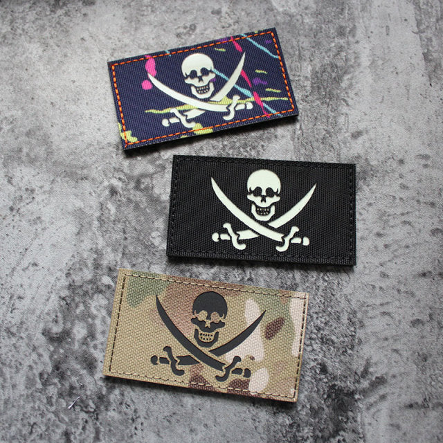 Pirate 'Skull Logo' Embroidered Velcro Patch