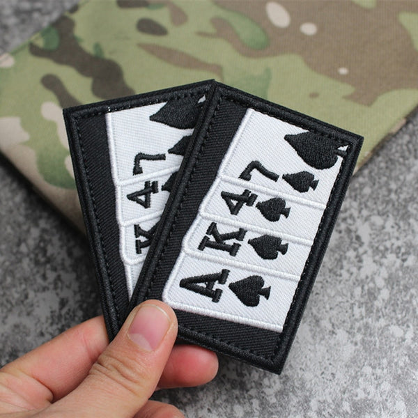 Cool 'Playing Cards' Embroidered Velcro Patch