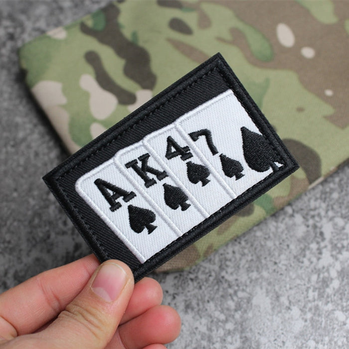 Cool 'Playing Cards' Embroidered Velcro Patch