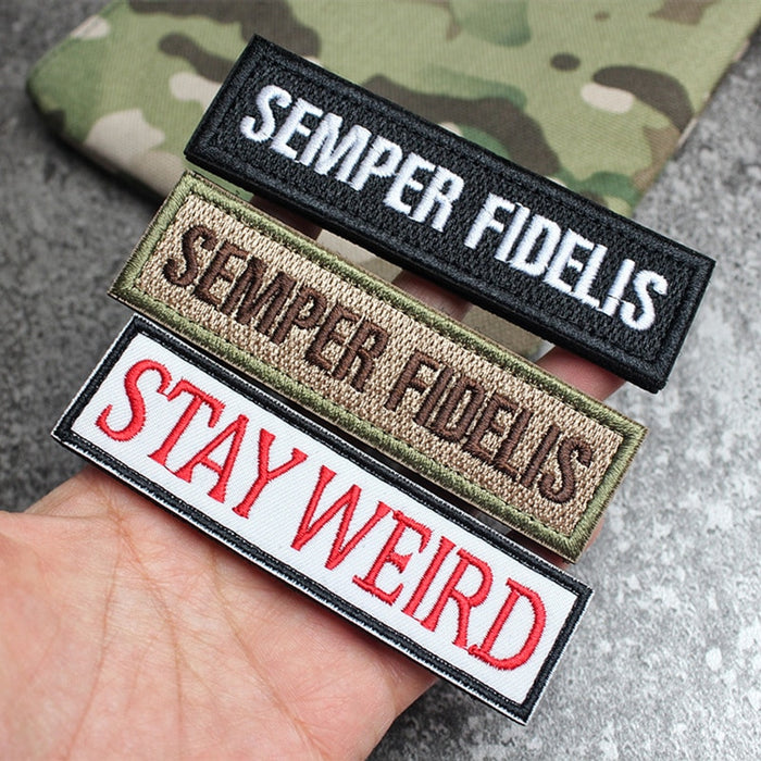 Marine Motto 'Semper Fidelis | 1.0' Embroidered Velcro Patch