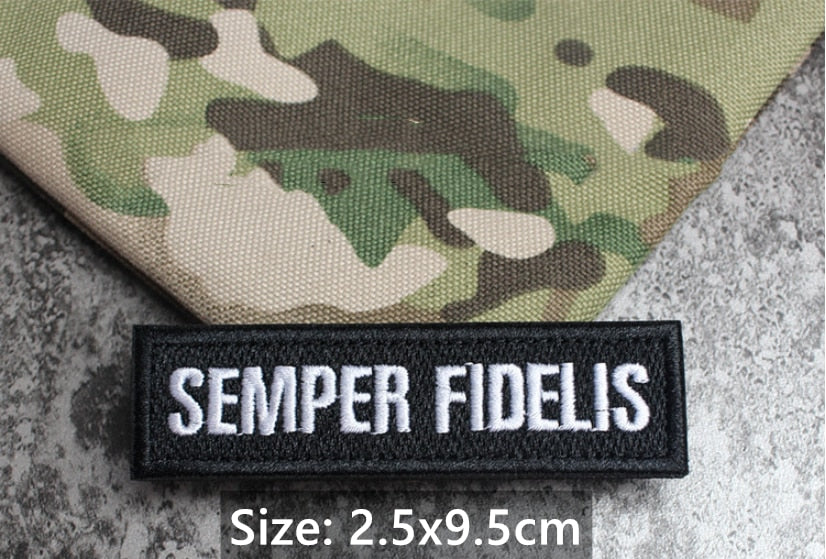 Marine Motto 'Semper Fidelis | 1.0' Embroidered Velcro Patch