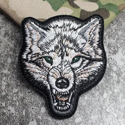 Wolf 'Fierce | Head' Embroidered Velcro Patch
