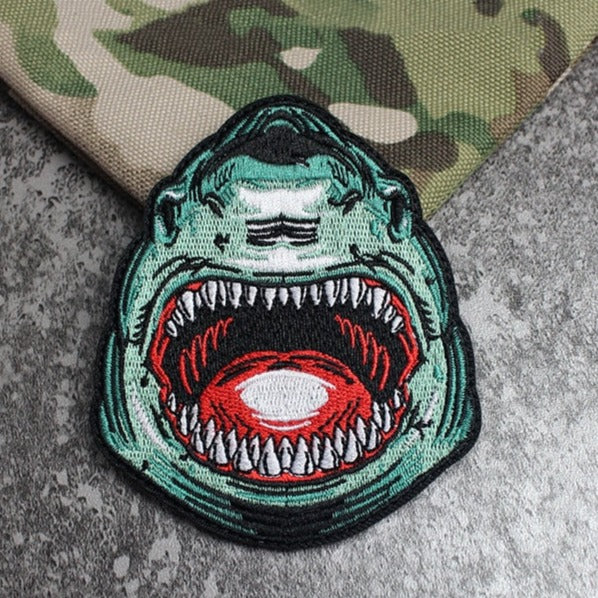 Shark 'Mouth Open | Head' Embroidered Velcro Patch