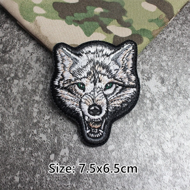 Wolf 'Fierce | Head' Embroidered Velcro Patch
