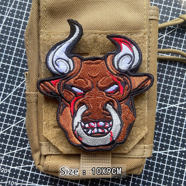 Monster Bull Embroidered Velcro Patch