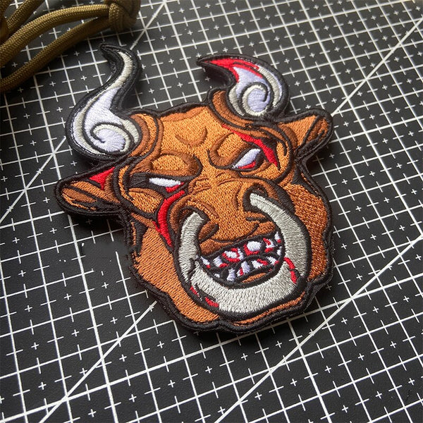 Monster Bull Embroidered Velcro Patch