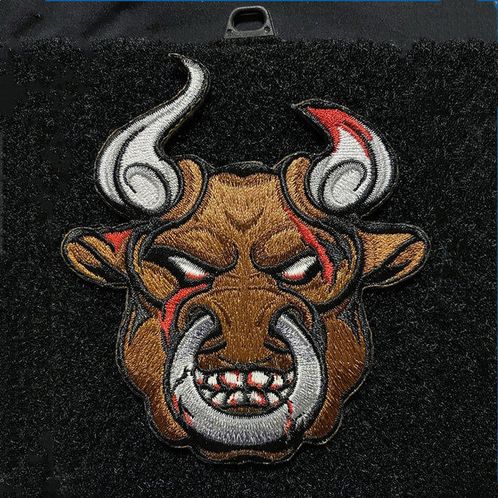 Monster Bull Embroidered Velcro Patch