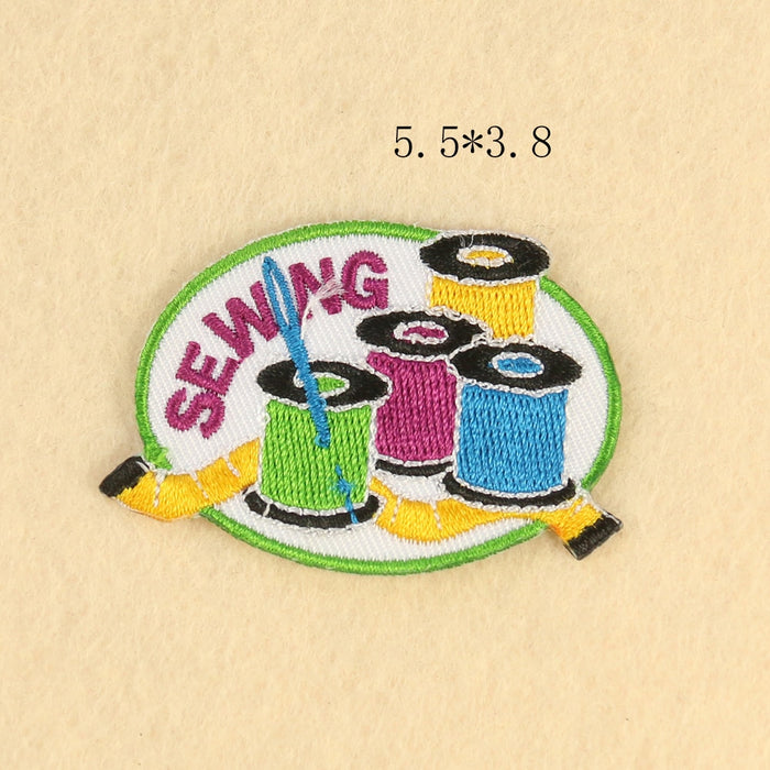 Cute Yarns 'Sewing' Embroidered Patch