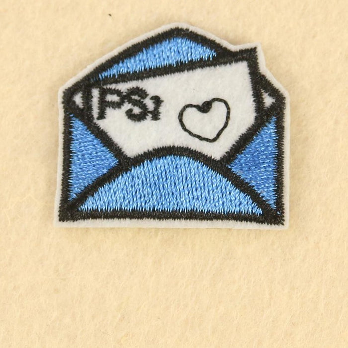 Blue Envelope 'PS: Heart' Embroidered Patch