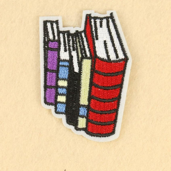 Books 'Lined Up' Embroidered Patch