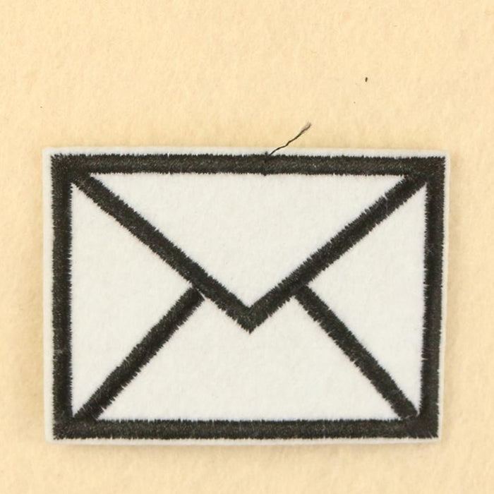 White Envelope Embroidered Patch