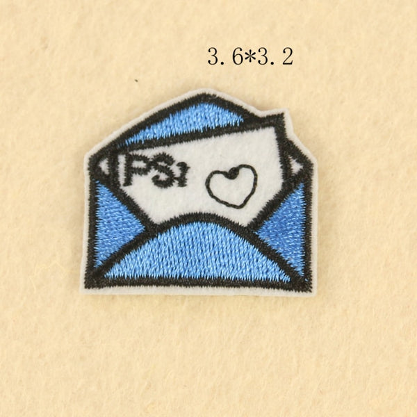 Blue Envelope 'PS: Heart' Embroidered Patch