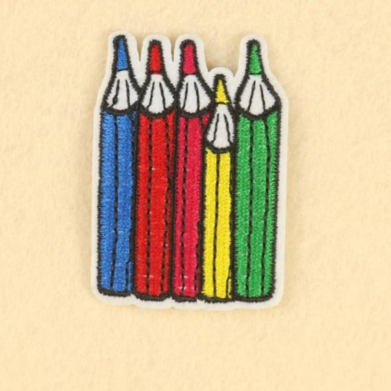 Cute Colored Pencils '1.0' Embroidered Patch