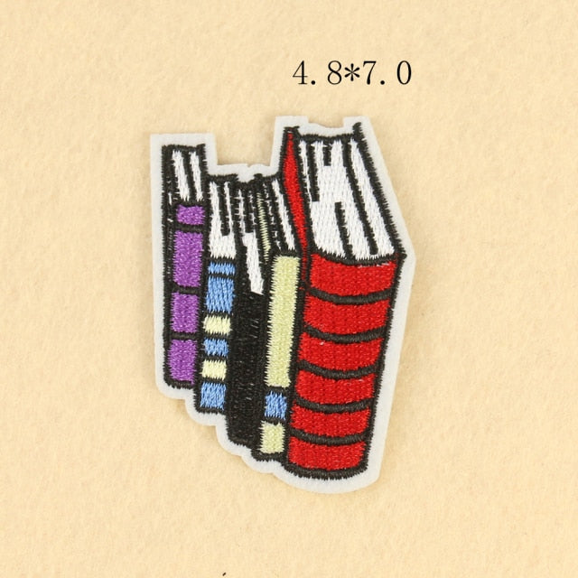 Books 'Lined Up' Embroidered Patch