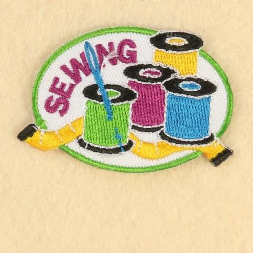 Cute Yarns 'Sewing' Embroidered Patch