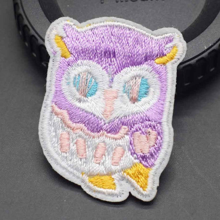 Cute Purple Owl Embroidered Patch