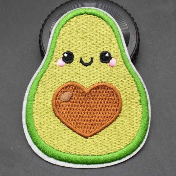 Food 'Avocado Half | Heart | 1.0' Embroidered Patch