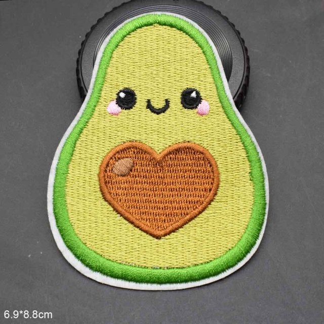 Food 'Avocado Half | Heart | 1.0' Embroidered Patch