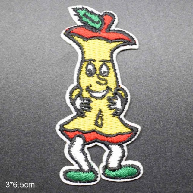 Cartoon Bitten Apple Embroidered Patch
