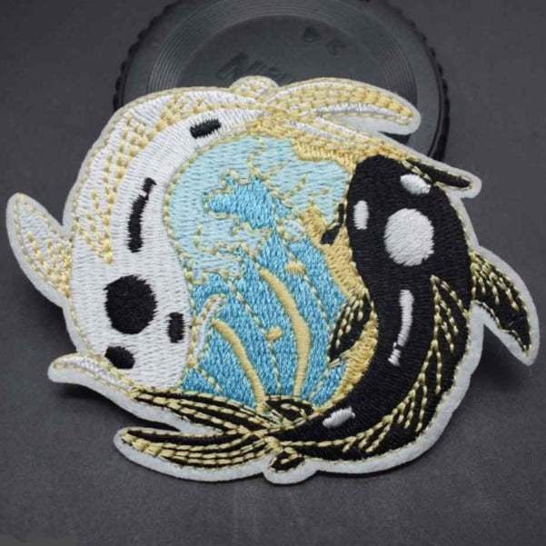 Swirling Coy Fish Embroidered Patch