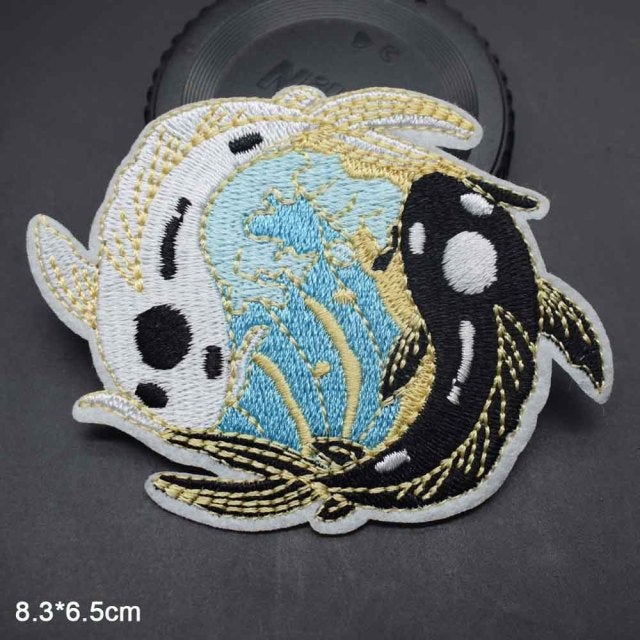 Swirling Coy Fish Embroidered Patch