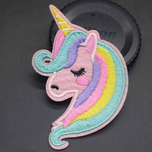 Unicorn 'Cute Head' Embroidered Patch