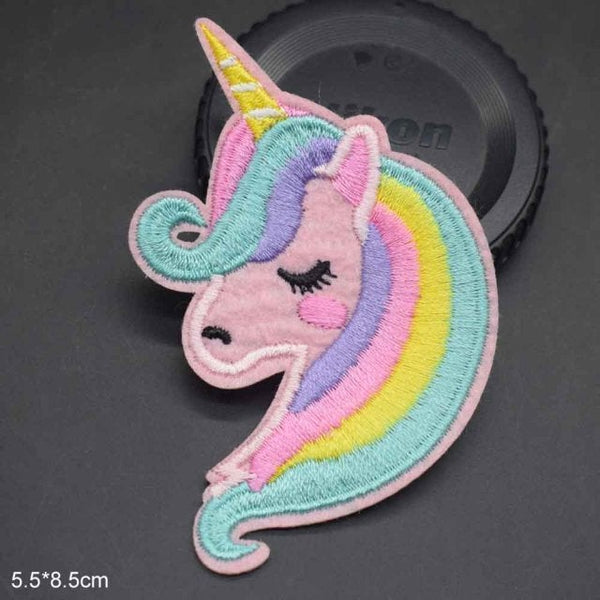 Unicorn 'Cute Head' Embroidered Patch