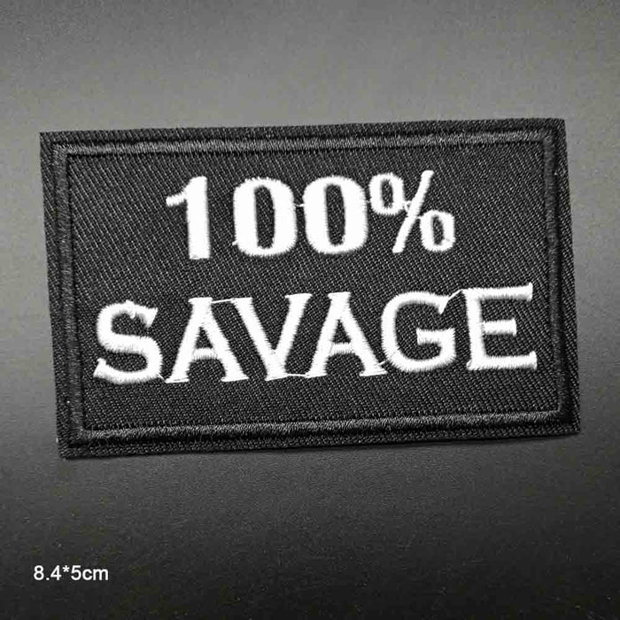 Meme '100% Savage' Embroidered Patch