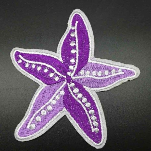 Purple Starfish Embroidered Patch