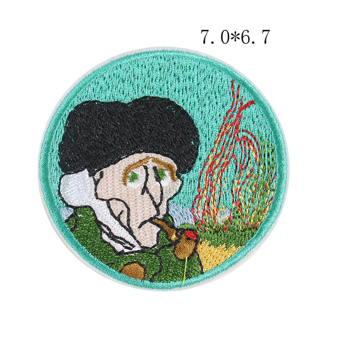 Painting 'Self-Portrait | Bandage & Pipe' Embroidered Patch