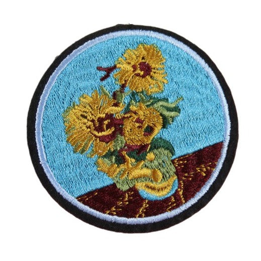 Painting 'Sunflowers | Pot 1.0' Embroidered Patch