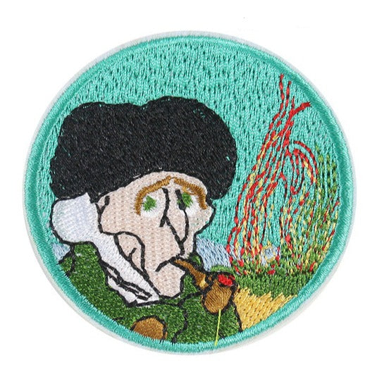 Painting 'Self-Portrait | Bandage & Pipe' Embroidered Patch