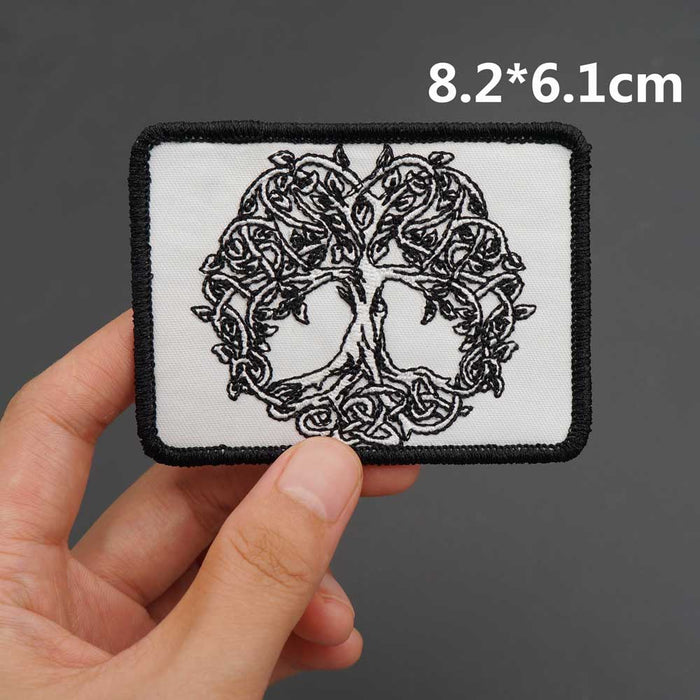 Cute 'The Tree of Life | Black' Embroidered Velcro Patch