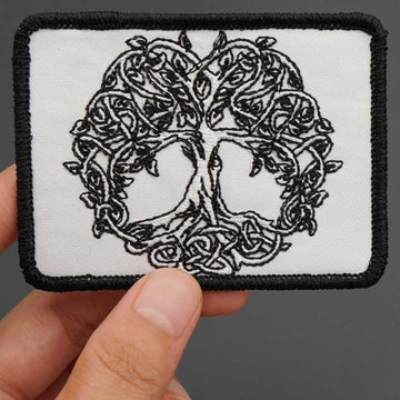 Cute 'The Tree of Life | Black' Embroidered Velcro Patch