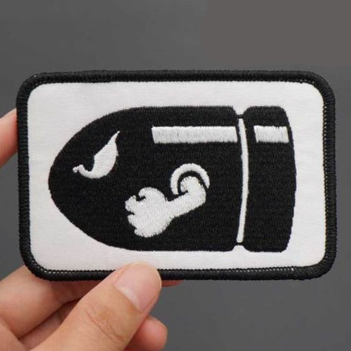 Super Mario Bros. 'Angry Bullet Bill' Embroidered Velcro Patch