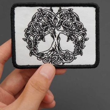 Cute 'The Tree of Life | Black' Embroidered Patch