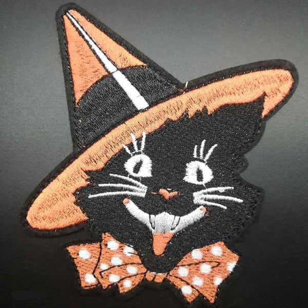 Halloween 'Black Cat | Witch Hat' Embroidered Patch