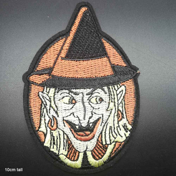 Halloween 'Laughing Witch' Embroidered Patch