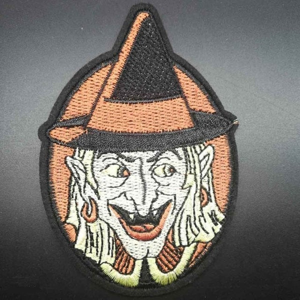 Halloween 'Laughing Witch' Embroidered Patch