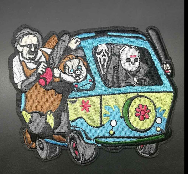 Classic Horror Killers on Mystery Machine Van '1.0' Embroidered Patch