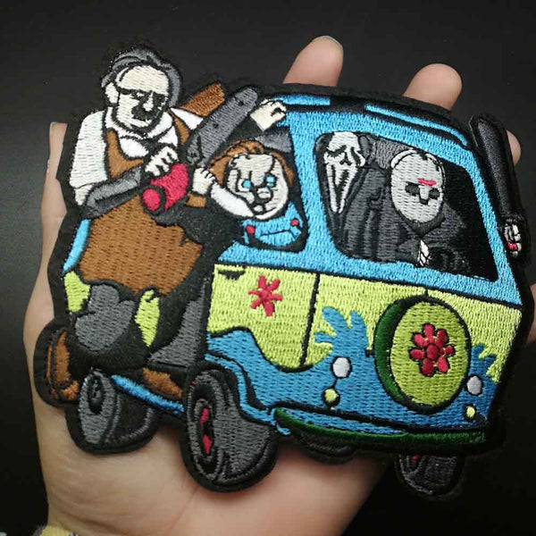 Classic Horror Killers on Mystery Machine Van '1.0' Embroidered Patch