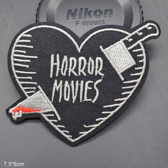 'Horror Movies | Stabbed Heart' Embroidered Patch