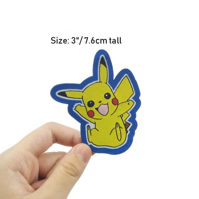 Pikachu Iron on Patch Pokemon Cloth Stickers Sew Embroidery